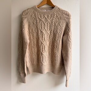 Vintage GB Harber & Son Cable Knit Cream Alpaca Sweater Women’s Small Handmade